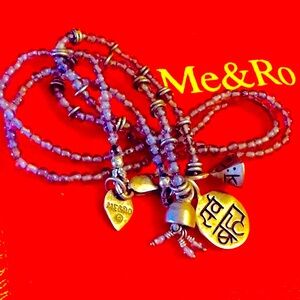 WOW POSHMARK - Authentic Me & Ro Sterling Silver & Iolite + Three Charm Necklace